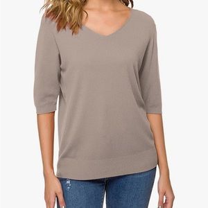 Short Sleeves Sweater V Neck Soft Pullover Top